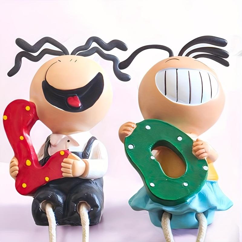 LOVE Sanmao Hanging Doll Resin Crafts - Cartoon Ornaments for Kids' Room, Wedding Gifts & Living Room Bedroom Home Decor