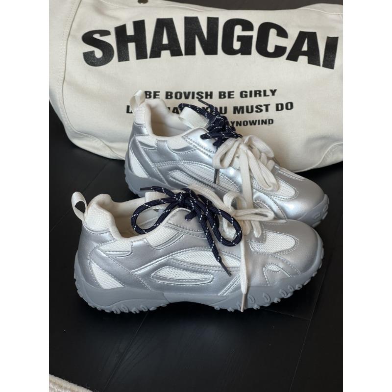 Leather breathable mesh women's casual versatile flat baseplate shoes summer new retro little white shoes tide
