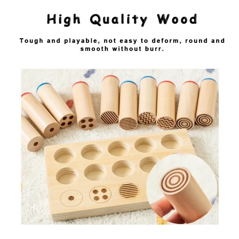 Zabawki sensoryczne dla dzieci Tablica dotykowa Gra w dopasowywanie i sortowanie Trening słuchowy Pomoce dydaktyczne do wczesnej edukacji Drewniana zabawka Montessori