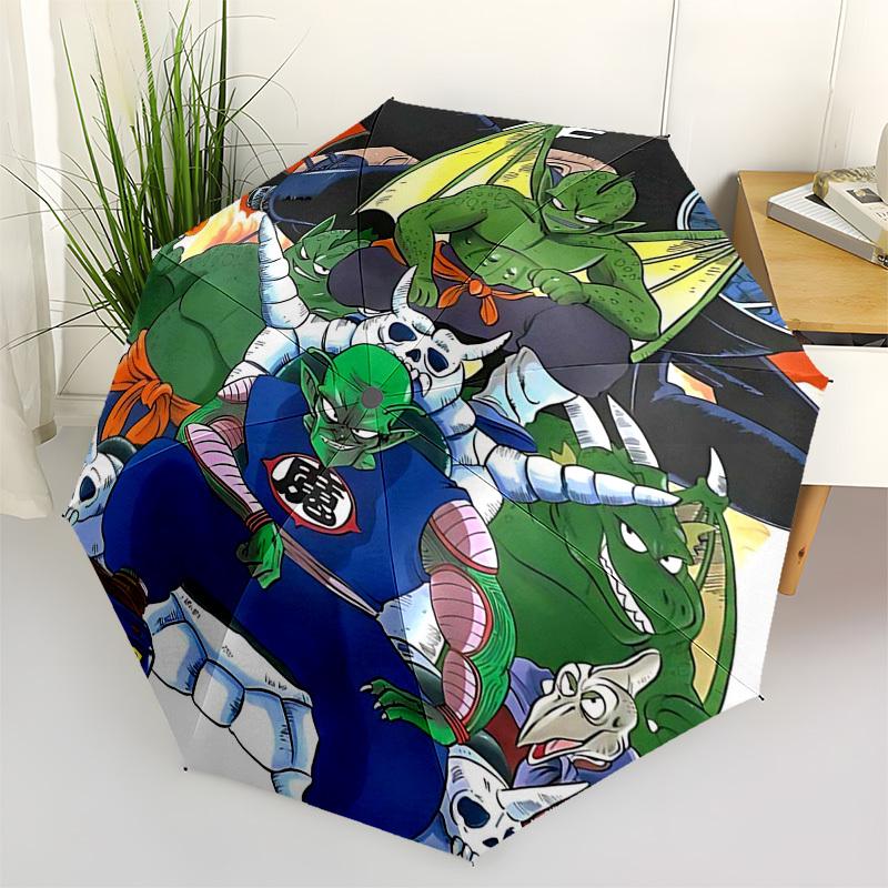 

1pc Dragon Ball Z Piccolo Automatic Opening/Closing Umbrella with 3-Fold Design, Perfect Gift for Fans, Travelers, and Daily Use.C047