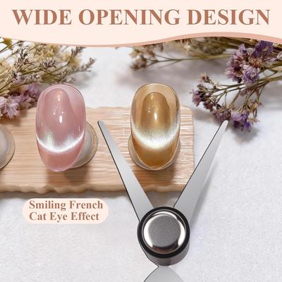 3D Double Headed Nails French Shape Strong Cat Eye Magnet Nail Art Gel Polish Magnetic Effect Manicure Accessories Tools Set
