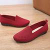Large size autumn single shoes women's shoes breathable mesh one-pedal flat-soled comfortable flying-woven medium and old mother shoes
