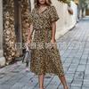 fashion women's clothing, Amazon's summer polka dot short-sleeved medium and long dress