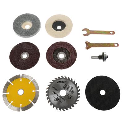 Rotierendes Klingenblatt Metallschneiden Wolle Schleifmittel Fräser Set Schleifer, Scheibe, Scheibe, Werkzeug, Schraubenschlüssel, 10-teilig