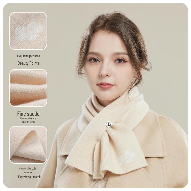 JIUMU 100% Pure Wool Winter Cross Scarf