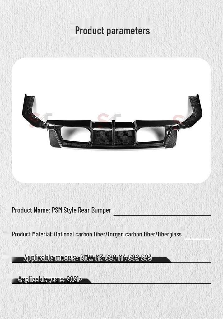 BMW M3 M4 (2021+) G80 G82 G83 Carbon Fiber Rear Diffuser Lip Kit
