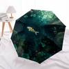 Underwater Serenity: Fish Pond Scene Circular Wall Art Umbrella, Portable 3-Fold Compact Umbrella for Men & Women R137