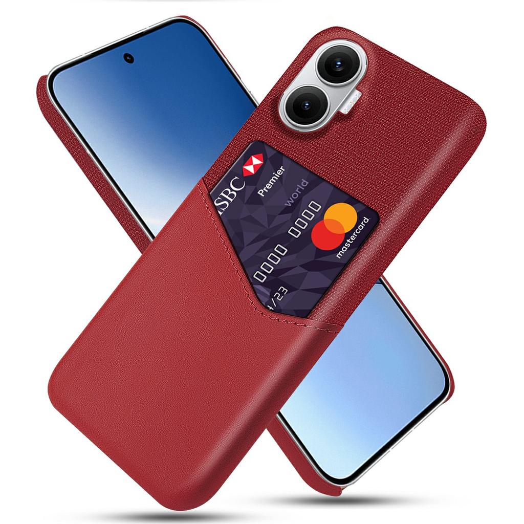 For Xiaomi Poco F7 5G/Redmi Turbo 4 Pro 5G Case PU Leather Cloth Texture Hard PC Phone Cover with Card Holder
