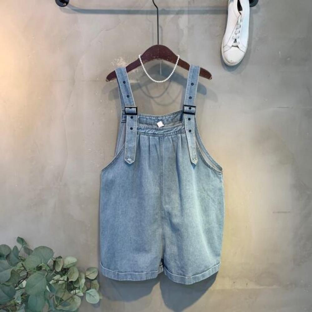 C S In The Room buCkle adjuStable Denim Overall ShortS C