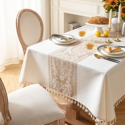 Thick Cotton Linen Tablecloth Simple Style Fresh Fabric Table Cover Christmas Holiday Dining Tablecloth