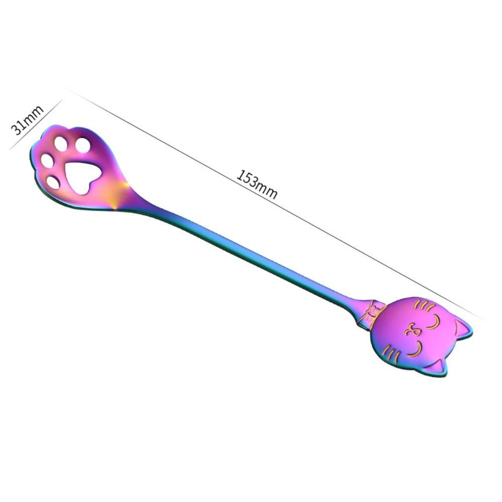 Stainless Steel Coffee Spoon Paw Design Stirring Spoon Cute Ice Cream Spoon  Tableware