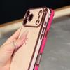 Luxury Plating Love Heart Phone Case For Apple iPhone 17 16 15 14 Plus 13 12 Mini Pro Max Air With Camera Lens Proteciton Cover