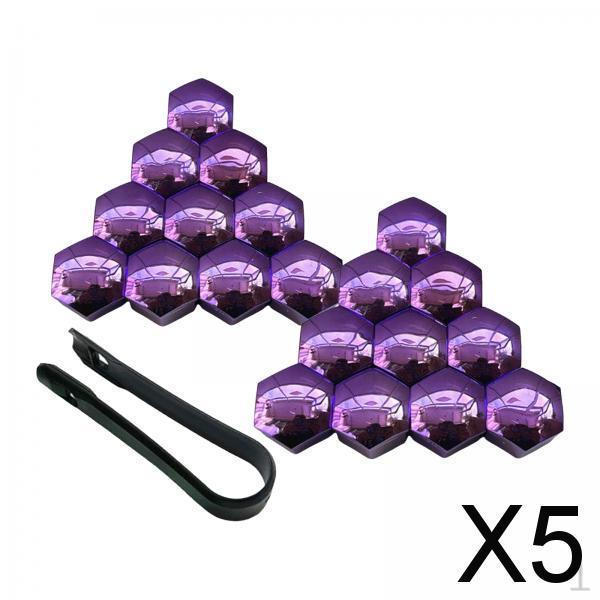 5x 20x Car Wheel Lug Nut Cover Protection Covers Dustproof Screw Covers, with Clip Tool, Tyre