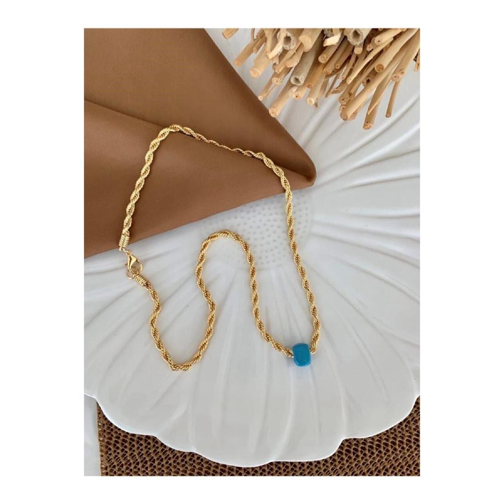 Gold Color Combination Necklace Combination Chain Set Consisting Of 6 Women's Necklaces - 2913