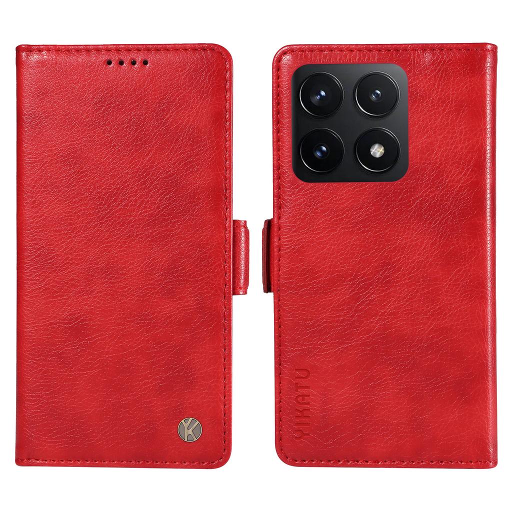 YIKATU YK-007 For Xiaomi 14T Case Side Buckle PU Leather Phone Cover Litchi Texture