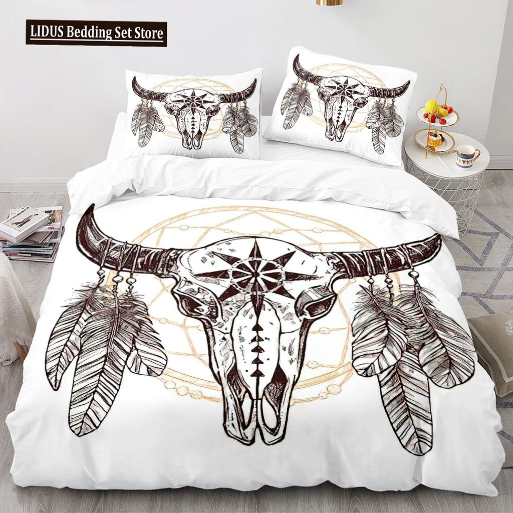 Dreamcatcher Duvet Cover Set 3D Print Feather Sun Moon Polyester Comforter Cover King Queen Twin Full Size For Kids Boys Girls