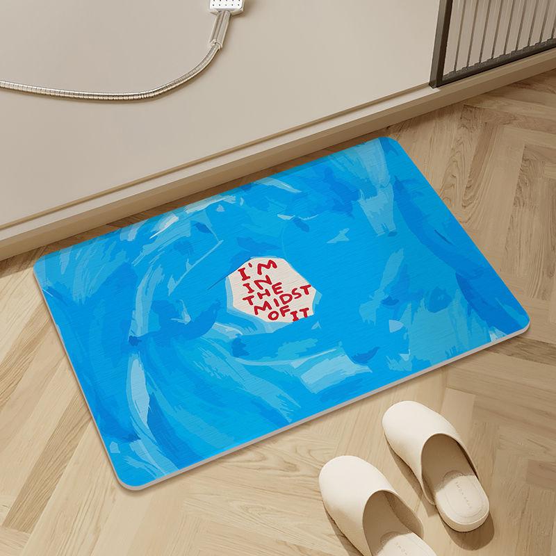 Minimal Hard Diatom Mud Bathroom Absorbent Floor Mat Non-slip Foot Mat Toilet Sink Non-slip Carpet