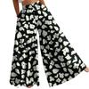 Women's High Waist Wide Leg Pants Loose Fit Lightweight Breathable Floral Print Casual Palazzo Trousers for Summer