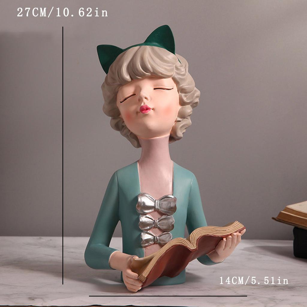 1 Pc Charming Modern Girl Statue - Resin Figurine  - A Stylish Decor Accent for Your Home Living Room, Room Office Decoration So