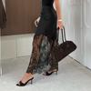 Abito Bodycon Midi/Maxi Patchwork in Pizzo da Donna Autunno Inverno
