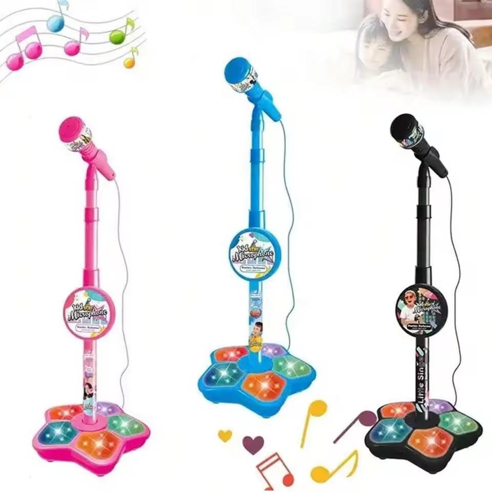 Kids Microphone with Stand Karaoke Song Machine Music Instrument Toys Brain-Training Educational Toys Birthday Gift for Girl Boy