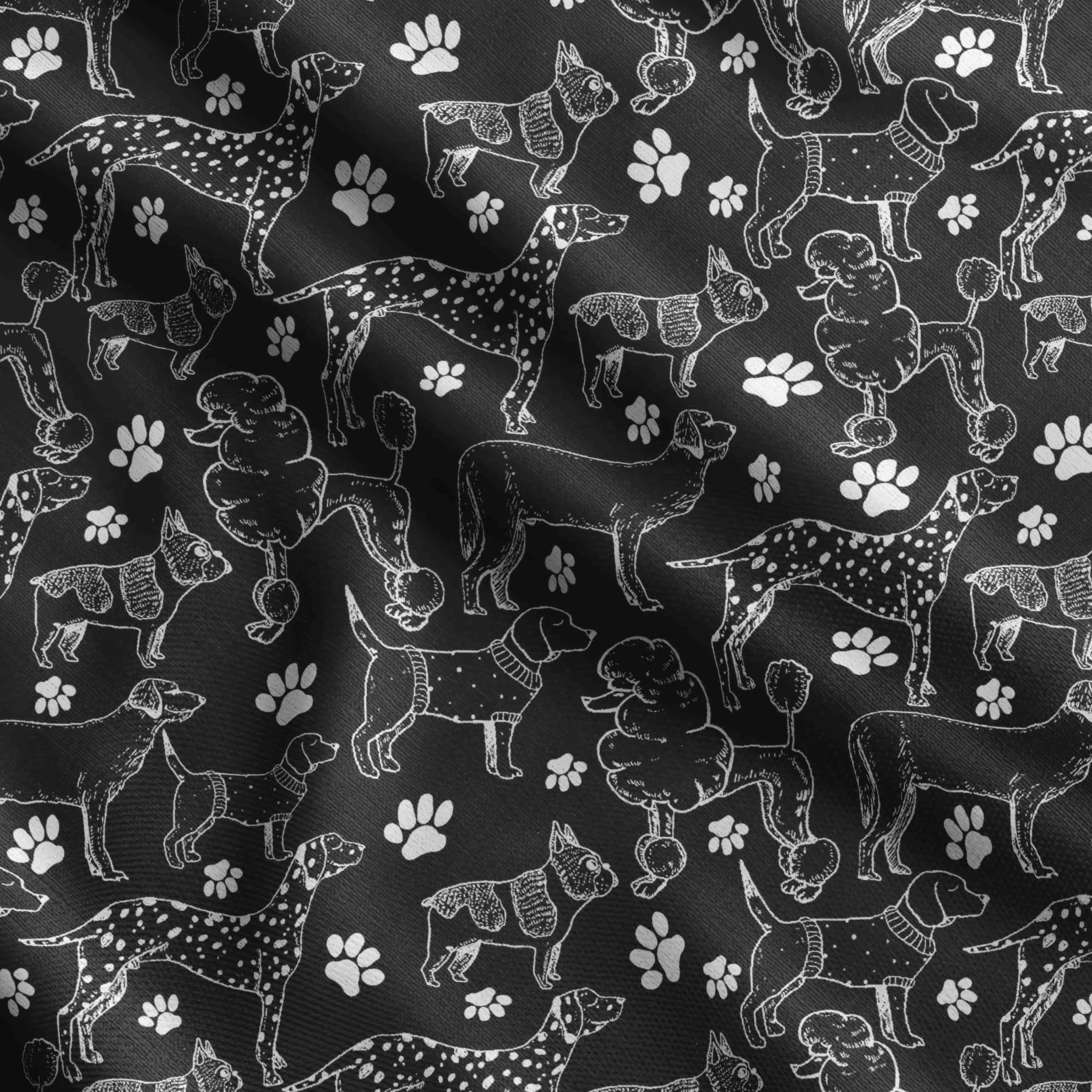 

Soimoi Dog Print, бавовняний кембрик, стьобальна тканина, продана The Yard шириною 42 дюйма, бавовняна тканина середньої щільності, швейні приналежності, бежевий та 42 Inch Wide - Cotton Cambric білий