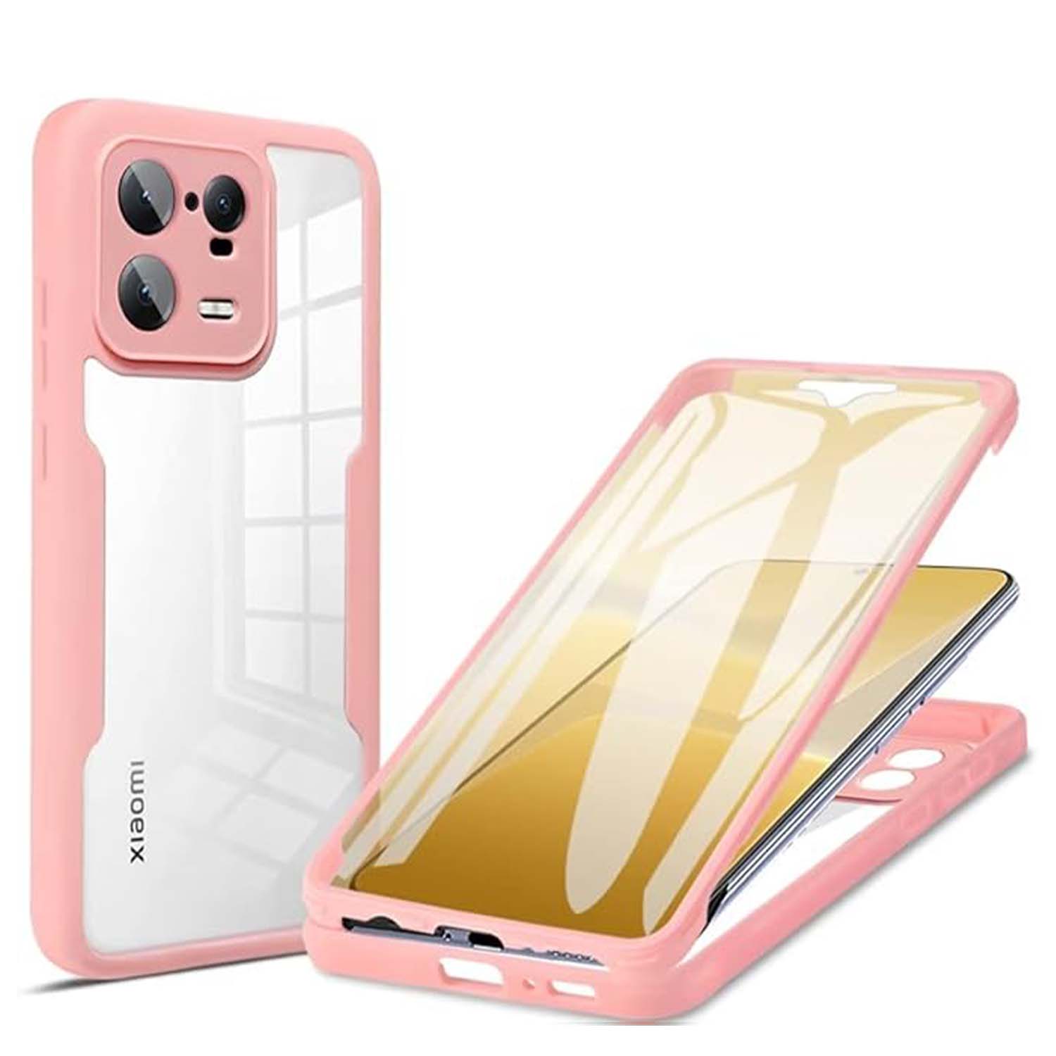 

Рідкий силіконовий 360-градусний гібридний чохол для Xiaomi 13 13 Lite 12X 12 Pro 11T Pro 11 Lite 13 Pro Protect протиударний повний захисний чохол Redmi Note 9 Pro Max рожевий