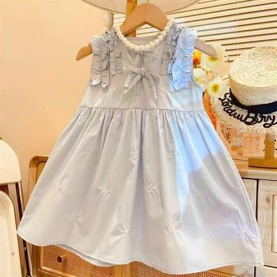 2024 Summer Girls' Ruffle Bowknot Princess Dress - Kids' Fashion Skirt