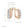Luxury Three Big White Natural Zircon English Earrings For Women  Rose Gold  Color Mix Wedding Daily Fine Jewelry