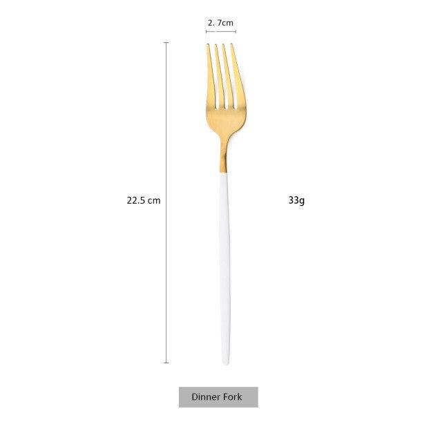 1 Pcs Gold Cutlery Stainless Steel Flatware Golden Knives Fork Spoon Black Cutlery Kitchen Tableware Dinnerware