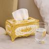 European Style Tissue Box Holder Rose Pattern Tissue Dispenser Paper Storage Box  Office