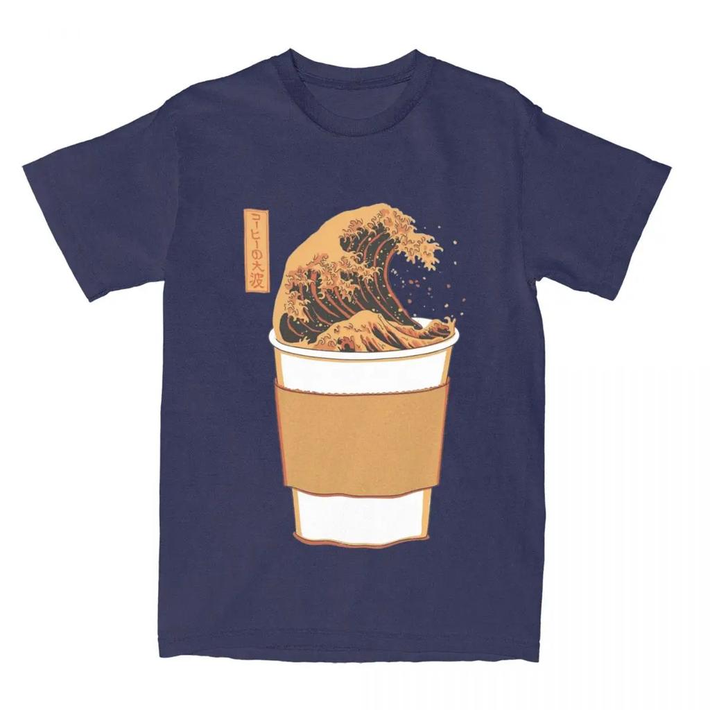 Die große Welle des Kaffees T-Shirts Bekleidung Herren Damen Pure Humor T-Shirts Kurzarm Kleidung Alle Jahreszeiten
