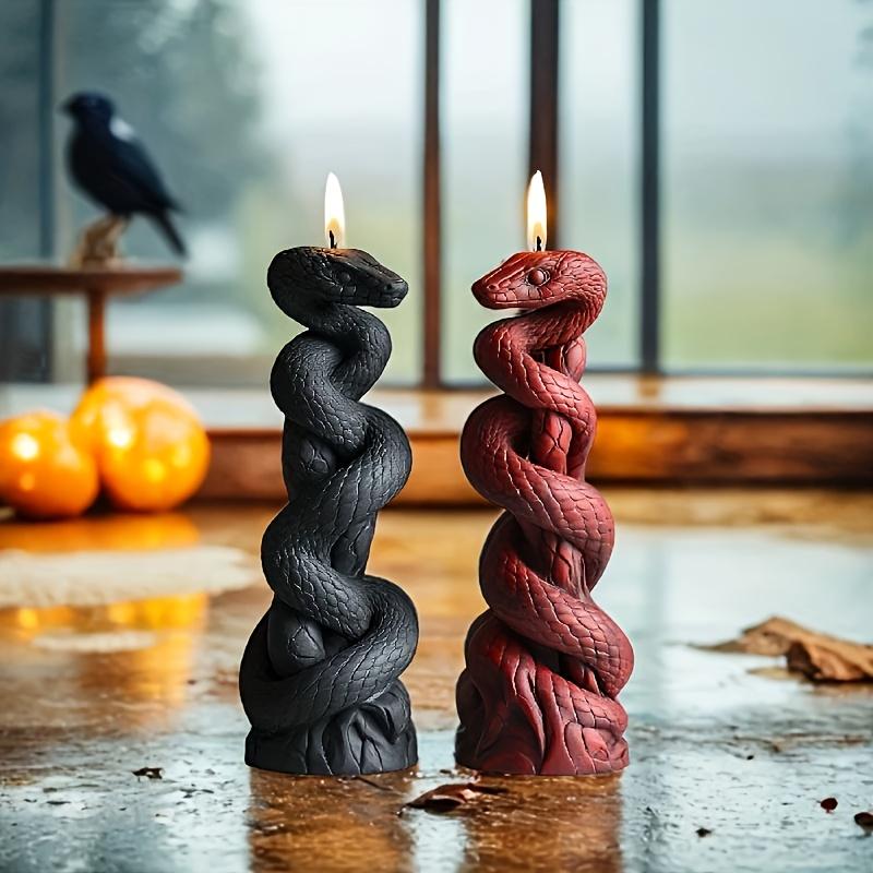 Cobra Silikonová forma na svíčky 3D Realistický design hada se složitými šupinami, pro svíčky/pryskyřici/sádru, snadné vyjímání z formy, DIY řemeslná pomůcka pro domácí dekoraci