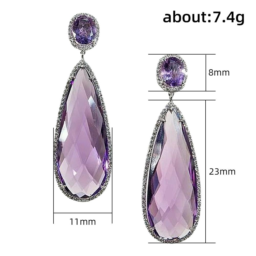 Elegant Temperament Purple Zirconia Earrings Female Delicate Gift for Anniversary Delicate Lady Party Accessories Jewelry