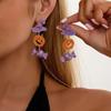 Playful Enamel Witch Hat Pumpkin Candy Dangle Earrings for Women Halloween Statement Earrings Cosplay Party Jewelry Gifts
