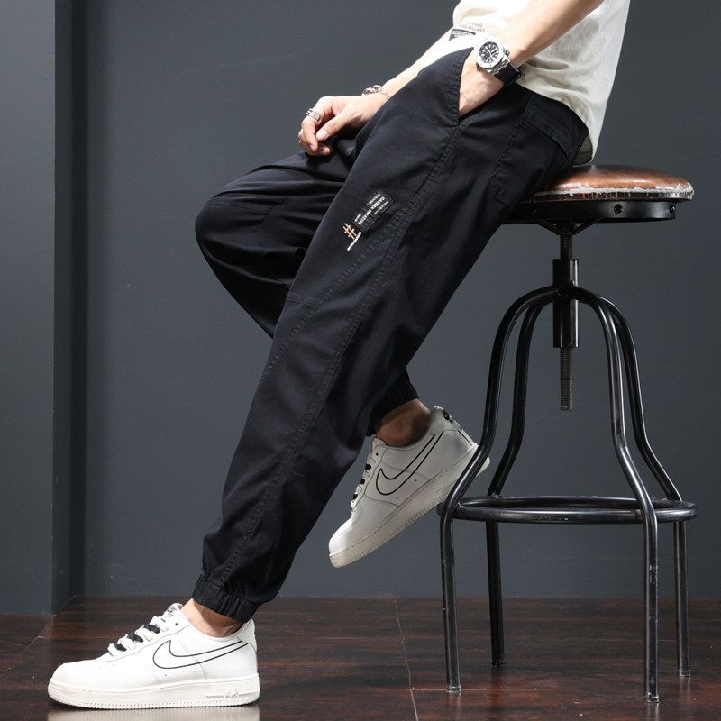 Clearance Export Surplus Summer Jogger Cargo Pants for Men, Trendy Brand Spring and Autumn Loose Cropped Jeans, Men's Casual Pants