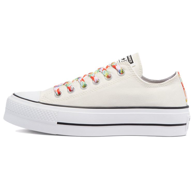 

Converse Chuck Taylor All Star Platform Low с цветочным принтом - Женские кроссовки Egret Cream White Bright-Poppy 570920C 36.5