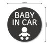 BABY IN CAR Sticker Round 120mm Improved Visibility Car Safety