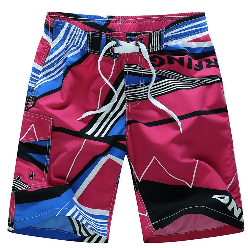Men's Beach Color Drawstring Shorts Pants Swimming Block Trunks