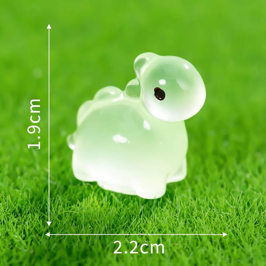 12/24/36Pcs Miniature Resin Luminous Dinosaurs Fairy Garden Decoration Glow At Night Mini Dinosaurs Home Micro Landscape Decor