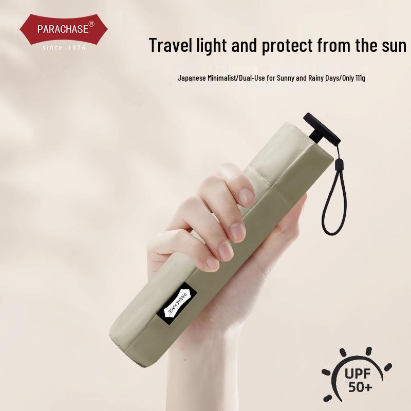 PARACHAS Compact Dual-Use Pencil Umbrella: 111g Portable Sunshade, Sunscreen, Anti-UV Protection