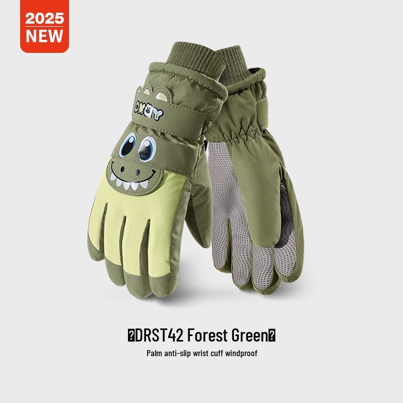 Children's Warm Waterproof Winter Ski Gloves, Non-Slip, Fleece-Lined for Ice Skating and Snow Play