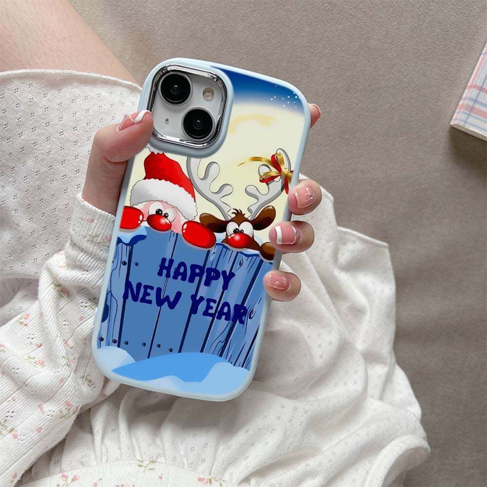 for iPhone 13 14 15 Pro Max Samsung Galaxy A14 A15 A24 Xiaomi 13T Redmi 12C Soft Chubby Phone Case A2 New year christmas design TPU Silicone cover