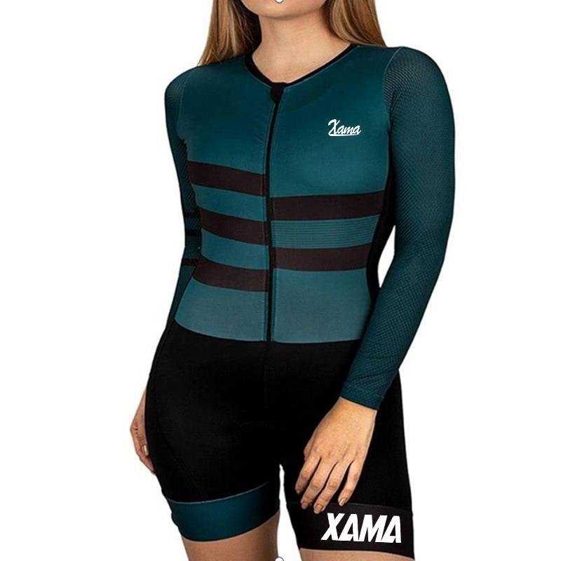 New Women's Cycling Clothing Macaquinho Mountain Bike Long-sleeved Cycling Clothing Sportswear Uniform Suit 20D Jumpsuits