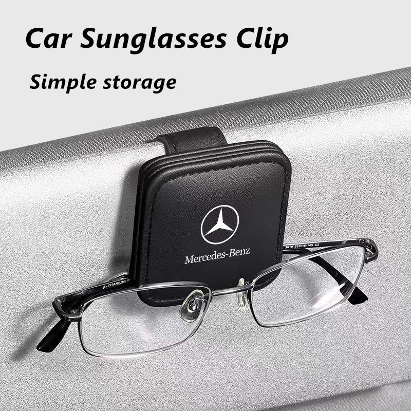 GZB4   Car Sun Visor Glasses Storage Box Sunglasses Clip Card Ticket Holder For Mercedes Benz W203 W204 W205 W212 W213 W176 SNJ-BENZ