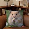 Funny Sad Hamster Emoticon Cushion Cover Pillowcase Upholstery Sofa Throw Pillow Home Decor Pillowcas