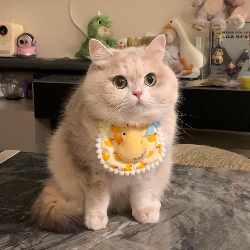 Cute Animal Bib Necklace for Small Medium Dogs All Season Unisex Collar Accessories Adorable Lattice Lace Up Pet Puppy Neck Wear