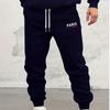 Trendy Pattern Print Drawstring Sweatpants Loose Fit Pants Men's Casual Slightly Stretch Joggers For Spring Autumn Running Jogging