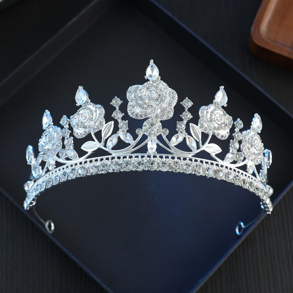 Elegant Baroque Crystal Crown Sparkling Rhinestone Tiara  Gorgeous Accessories