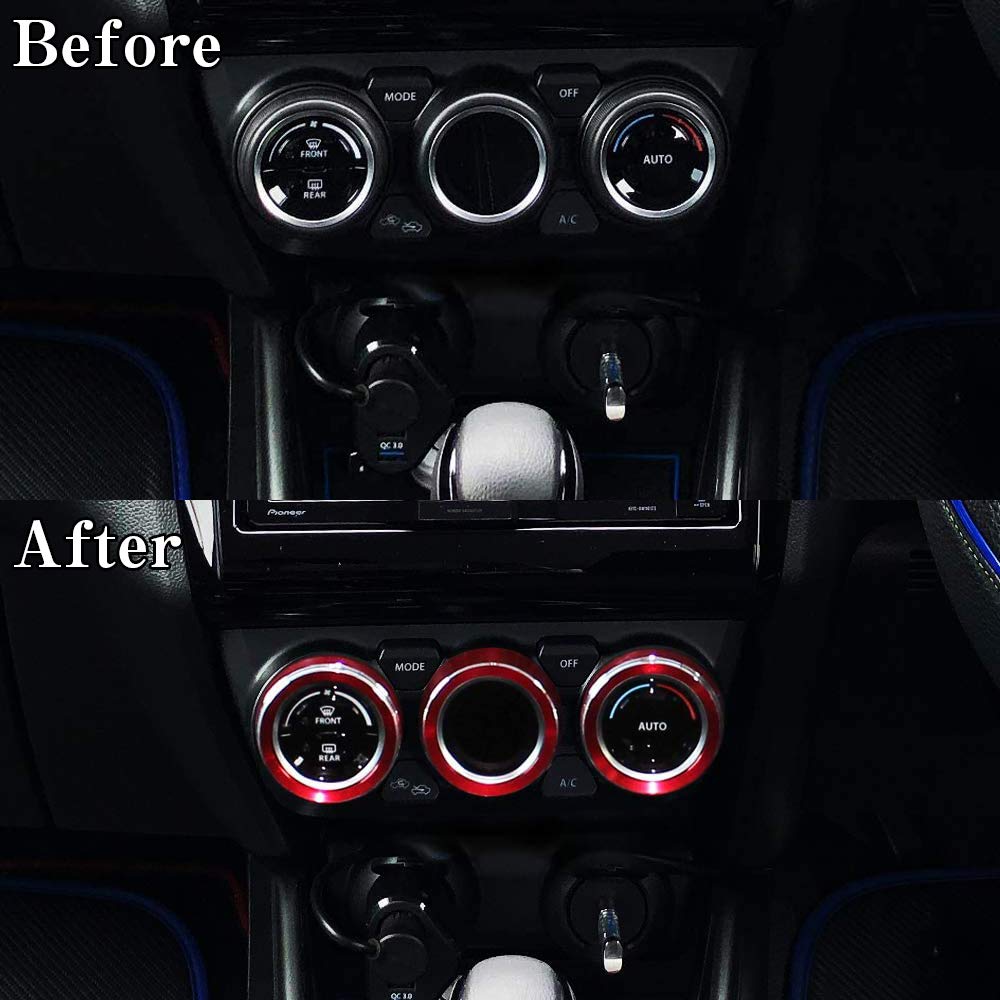 BENECOM Swift Sport Exclusive Air Conditioning Ring Dial Cover Dress Up Interior (Silver)